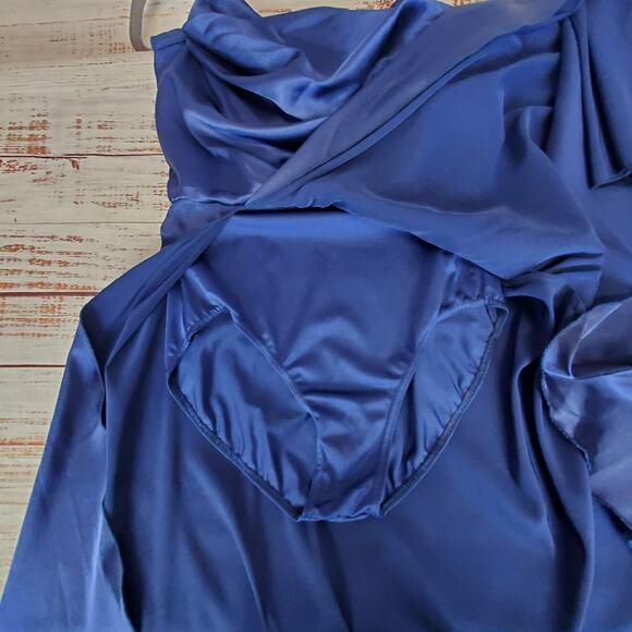 Weissman Blue Fairy Silky High Slit Dress Size ? Whimsy Stretch Leotard Lined - Picture 8 of 15
